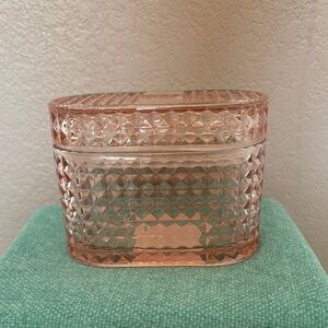 NWT Target Bullseye Elegant Pink Glass Storage Container